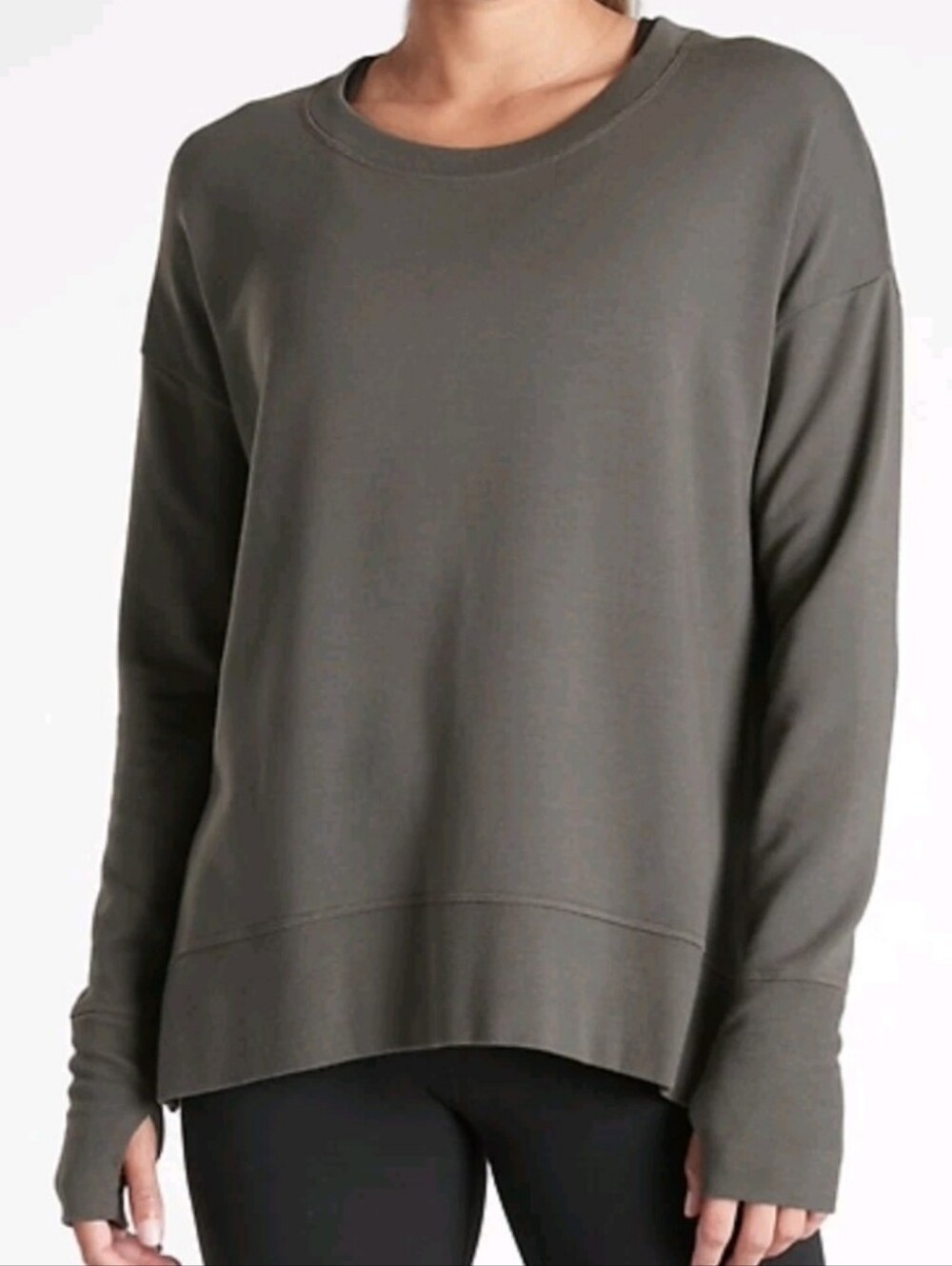 Athleta Coastal Luxe Ultra Soft Sweatshirt In Mountain Olive Size XL